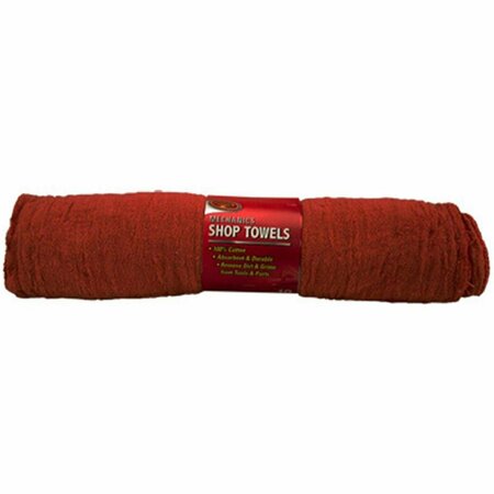 CLEAN RITE 3-536 Red Cotton Shop Towel, 10PK CL577653